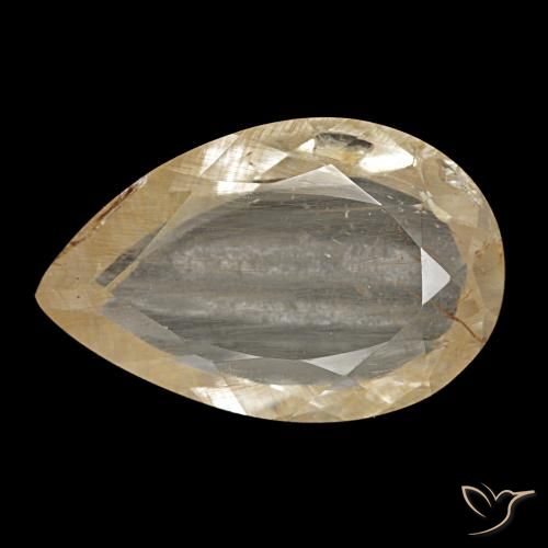 4.65ct أصفر توباز روتيل, شكل الكمثرى, شفاف