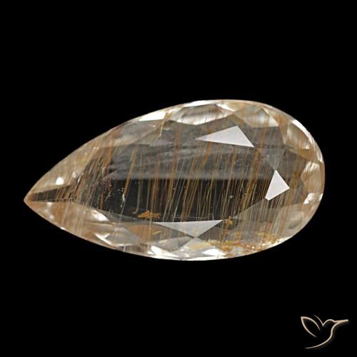 3.56ct بني توباز روتيل, شكل الكمثرى, شفاف