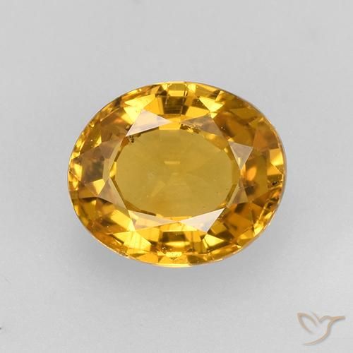 0.77ct طبيعي برتقالى ذهبى غامق زفير, بيضوي, VVS-VS