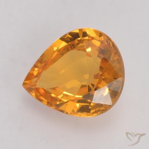 زفير Dark Orange  طبيعي، شكل الكمثرى، 0.73 قيراط، قليلا جدا