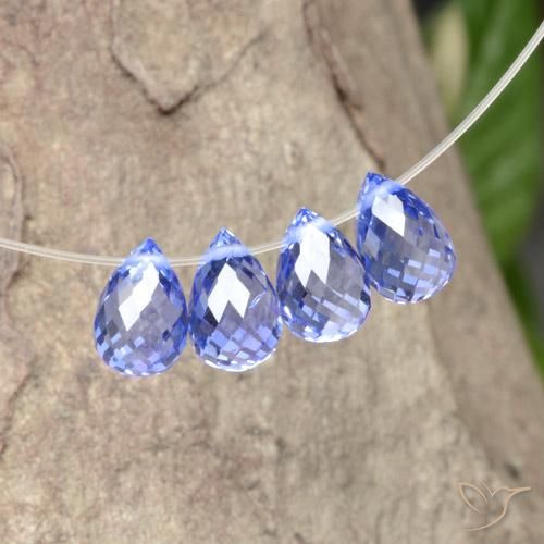 أحجار زفير أزرق بنفسجى طبيعية، بريوليت، قليلا جدا، وزنها 2.56 قيراط