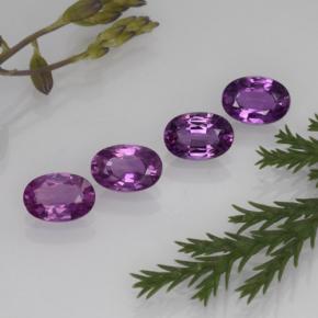 ياقوت طبيعي بلون Pinkish Grape ، وزن ‎2.23‎ قيراط، شكل بيضاوى، مقاس ‎6x4.1‎ مم