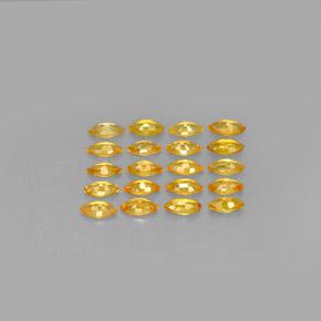 ياقوت طبيعي بلون Apricot Orange ، وزن ‎3.03‎ قيراط، شكل ماركيز، مقاس ‎4.9x2.4‎ مم