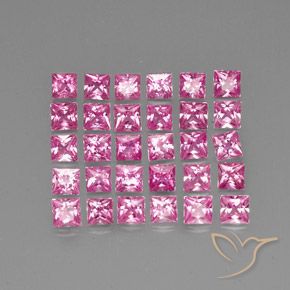 أحجار زفير وردى غامق طبيعية، مربع، VVS-VS، وزنها 5.01 قيراط