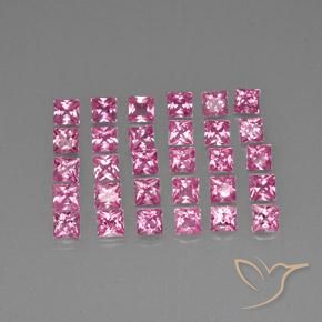 أحجار زفير وردى متوسط طبيعية، مربع، VVS-VS، وزنها 5.70 قيراط