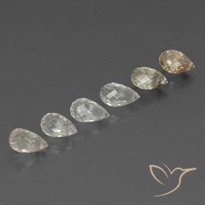 أحجار زفير متعدد الألوان طبيعية، بريوليت، VVS-VS، وزنها 5.50 قيراط