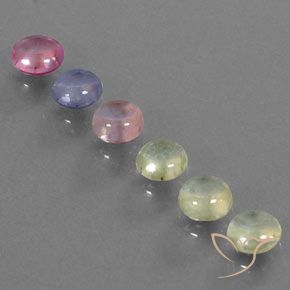 أحجار زفير متعدد الألوان طبيعية، دائري، شفاف، وزنها 2.71 قيراط