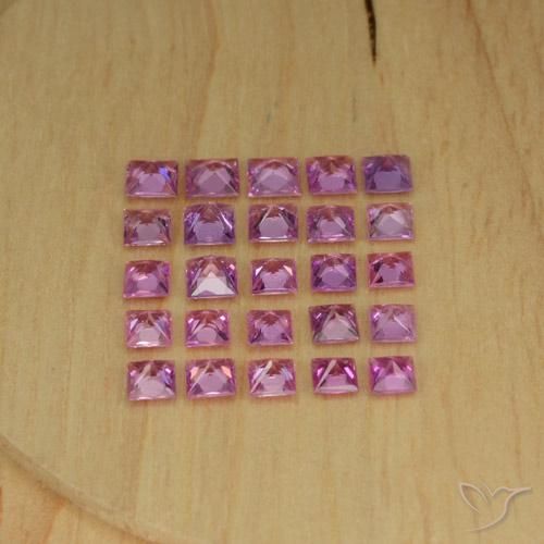 أحجار زفير أرجوانى فاتح طبيعية، مربع، VVS-VS، وزنها 4.19 قيراط