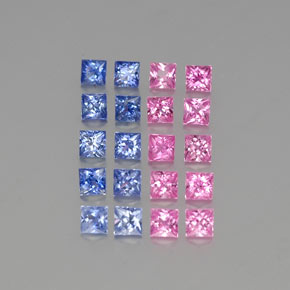 أحجار زفير متعدد الألوان طبيعية، مربع، VVS-VS، وزنها 4.18 قيراط