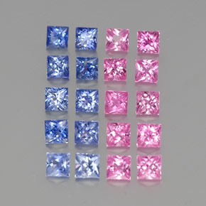 أحجار زفير متعدد الألوان طبيعية، مربع، VVS-VS، وزنها 4.18 قيراط