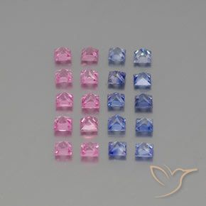 أحجار زفير متعدد الألوان طبيعية، مربع، VVS-VS، وزنها 3.40 قيراط