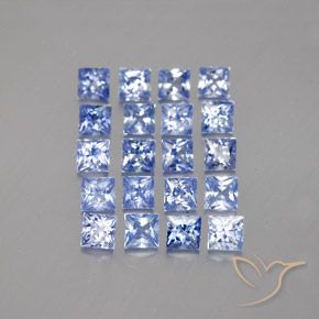 أحجار زفير أزرق كثيف طبيعية، مربع، VVS-VS، وزنها 3.92 قيراط