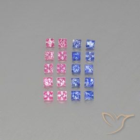 أحجار زفير متعدد الألوان طبيعية، مربع، VVS-VS، وزنها 3.04 قيراط