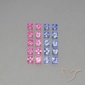 أحجار زفير متعدد الألوان طبيعية، مربع، VVS-VS، وزنها 3.09 قيراط