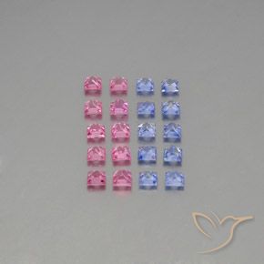 أحجار زفير متعدد الألوان طبيعية، مربع، VVS-VS، وزنها 3.09 قيراط