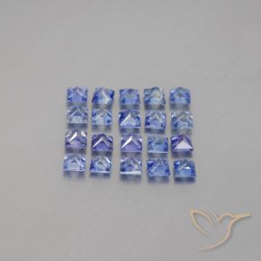 ياقوت طبيعي بلون أزرق باستيلى، وزن ‎1.99‎ قيراط، شكل مربع، مقاس ‎2.4x2.3‎ مم