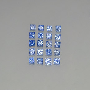 ياقوت طبيعي بلون أزرق، وزن ‎‎ قيراط، شكل مربع، مقاس ‎2.3x2.3‎ مم