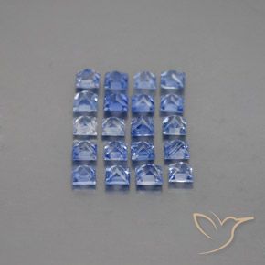 أحجار زفير أزرق داكن متوسط طبيعية، مربع، VVS-VS، وزنها 2.34 قيراط