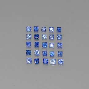 ياقوت طبيعي بلون أزرق، وزن ‎‎ قيراط، شكل مربع، مقاس ‎1.9x1.8‎ مم