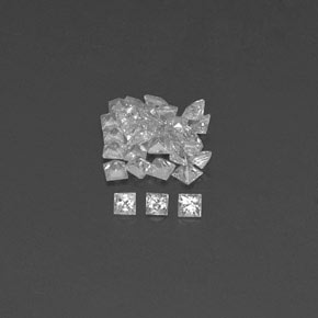 ياقوت طبيعي بلون أبيض، وزن ‎‎ قيراط، شكل مربع، مقاس ‎1.9x1.9‎ مم