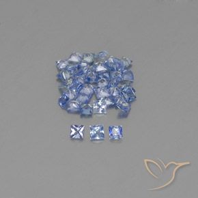 1.95ctw طبيعي أزرق باستيلى زفير, مربع, VVS-VS