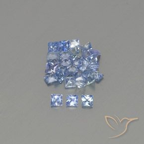 1.88ctw طبيعي أزرق باستيلى زفير, مربع, VVS-VS