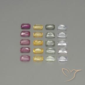 أحجار زفير متعدد الألوان طبيعية، ثمانى / قصة زمرد، VS-SI، وزنها 6.57 قيراط