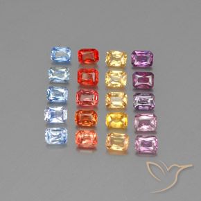 أحجار زفير متعدد الألوان طبيعية، ثمانى / قصة زمرد، VS-SI، وزنها 4.97 قيراط