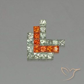 أحجار زفير متعدد الألوان طبيعية، مربع، VVS-VS، وزنها 2.74 قيراط