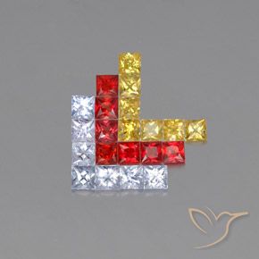 أحجار زفير متعدد الألوان طبيعية، مربع، VVS-VS، وزنها 2.89 قيراط