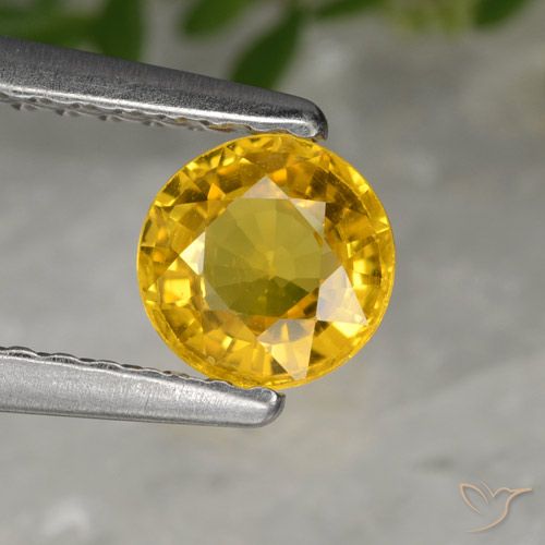 0.64ct طبيعي ذهبي زفير, دائري, قليلا جدا