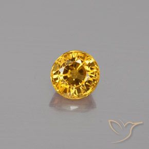 0.66ct طبيعي ذهبي زفير, دائري, قليلا جدا