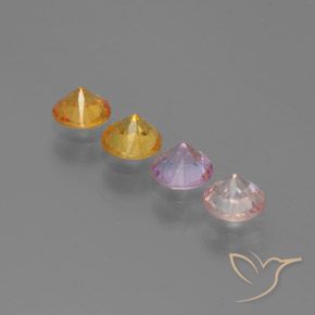 أحجار زفير متعدد الألوان طبيعية، دائري، قليلا جدا، وزنها 1.33 قيراط