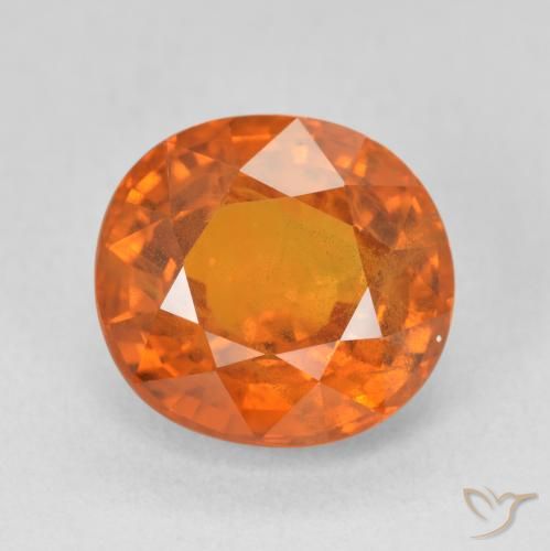 7.50ct طبيعي برتقالى غامق زفير, بيضوي, SI