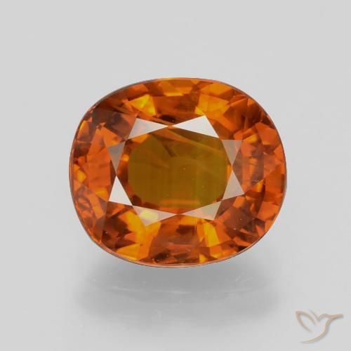 4.98ct طبيعي برتقالى نارى زفير, بيضوي, VS-SI