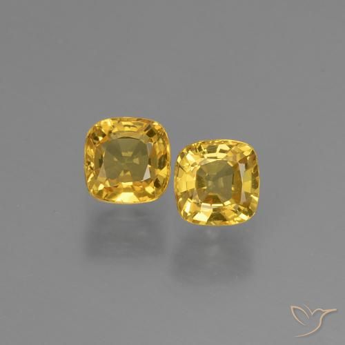 0.97ctw طبيعي ذهبي زفير, وسادة, VVS-VS