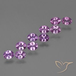 أحجار زفير أرجوانى داكن-متوسط طبيعية، بيضوي، قليلا جدا، وزنها 2.28 قيراط