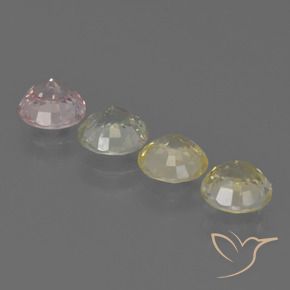 أحجار زفير متعدد الألوان طبيعية، دائري، قليلا جدا، وزنها 3.15 قيراط