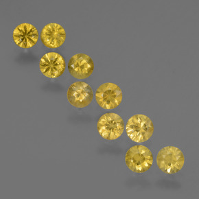 أحجار زفير أصفر غامق طبيعية، قصة دائرى، قليلا جدا، وزنها 2.50 قيراط