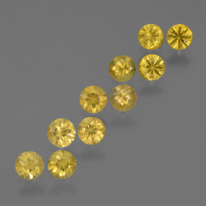 أحجار زفير أصفر غامق طبيعية، قصة دائرى، قليلا جدا، وزنها 2.50 قيراط