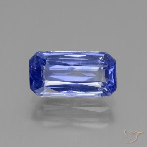 2.98ct طبيعي أزرق أرجوانى غامق زفير, قص الزمرد, قليلا جدا