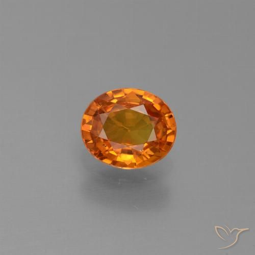 0.74ct طبيعي برتقالى غامق زفير, بيضوي, قليلا جدا