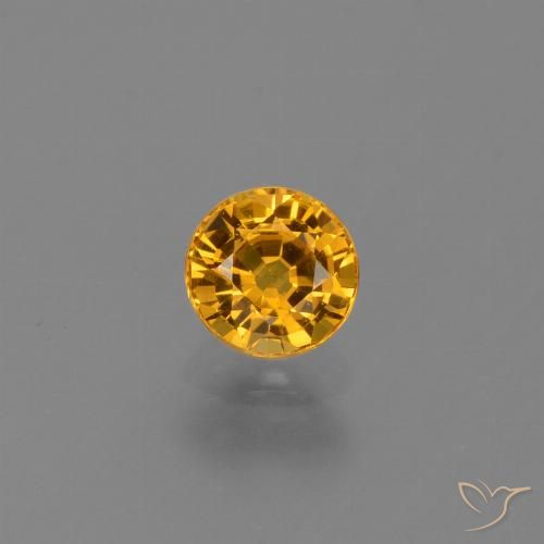 0.74ct طبيعي برتقالى ذهبى غامق زفير, دائري, VVS-VS