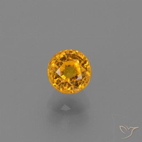 0.84ct طبيعي ذهبى-برتقالى غامق زفير, دائري, قليلا جدا