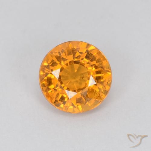 0.71ct طبيعي ذهبى-برتقالى زفير, دائري, قليلا جدا