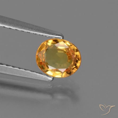 0.73ct طبيعي ذهبى-برتقالى داكن زفير, بيضوي, قليلا جدا