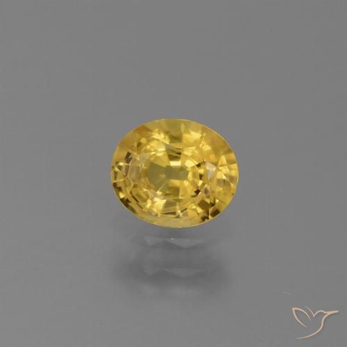 0.76ct طبيعي ذهبي زفير, بيضوي, قليلا جدا