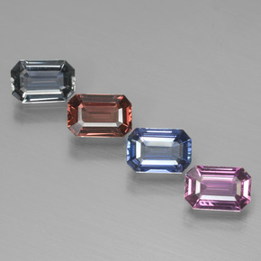 أحجار زفير متعدد الألوان طبيعية، قص الزمرد، VVS-VS، وزنها 2.62 قيراط