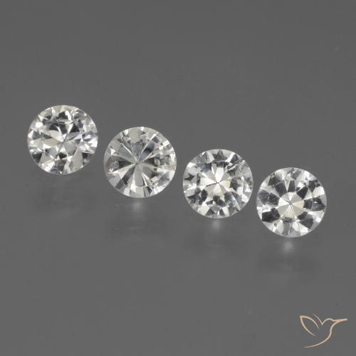 1.25ctw طبيعي أبيض زفير, دائري, قليلا جدا