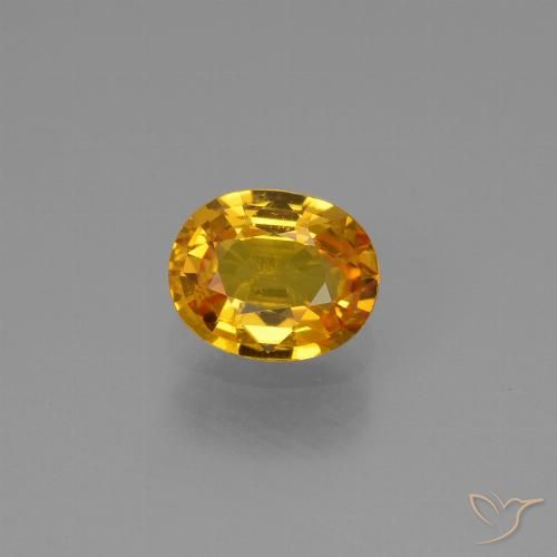 0.78ct طبيعي ذهبى-برتقالى داكن زفير, بيضوي, قليلا جدا
